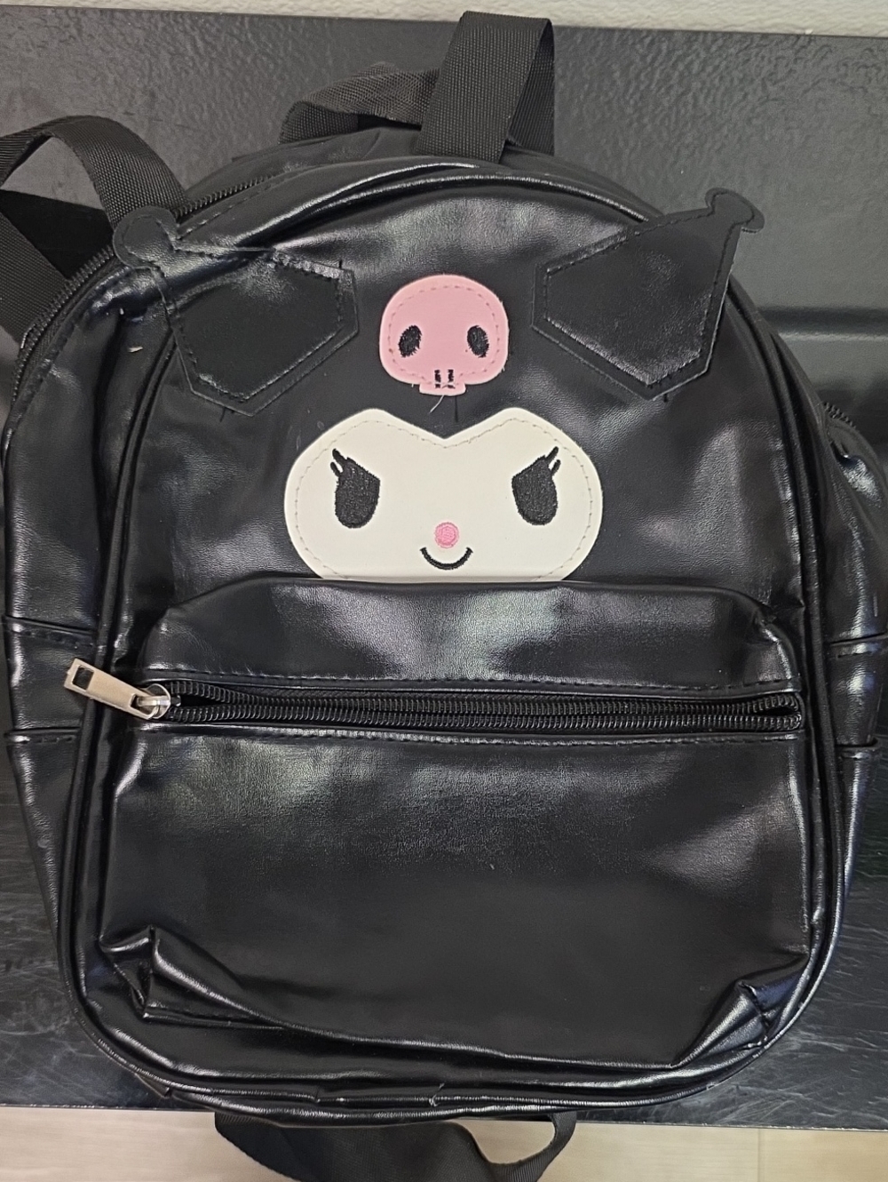 Sanrio Kuromi Black Faux Leather Backpack